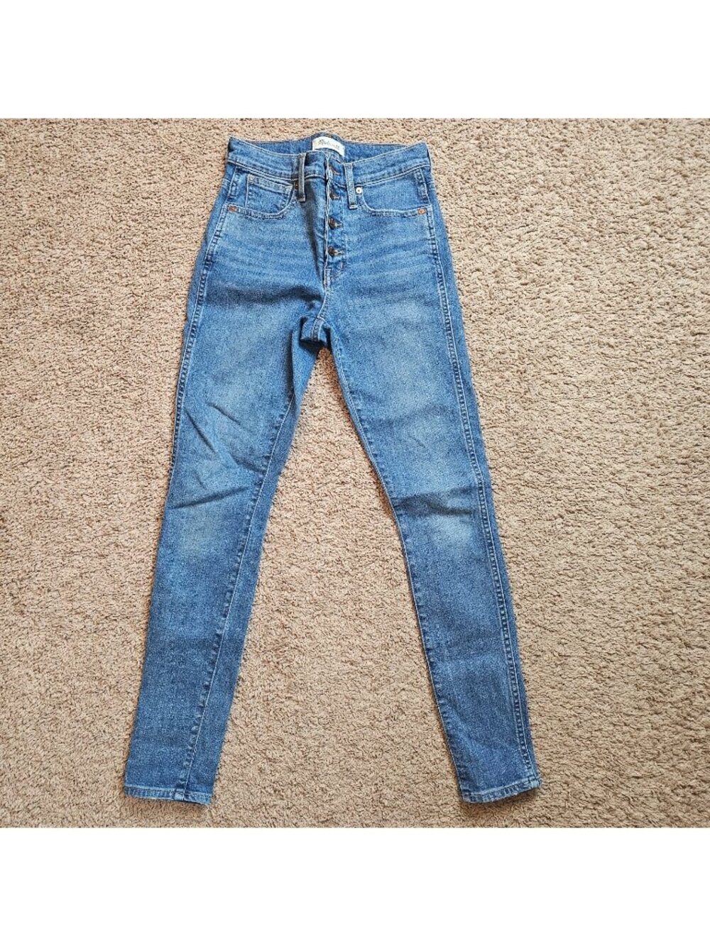 Madewell Jeans Womens 25 10" High Rise Skinny Ankle Button Fly Med Wash Preppy